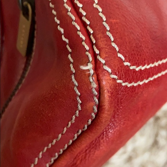 Auth Celine Boogie Red Leather Handbag - Picture 11 of 16